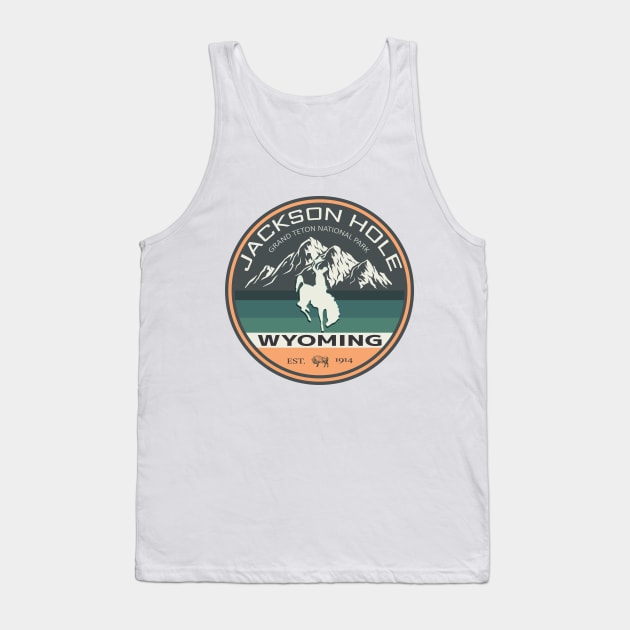 The Jackson Hole Exclusive Wyoming Mountains Lovers Tank Top by Meryarts